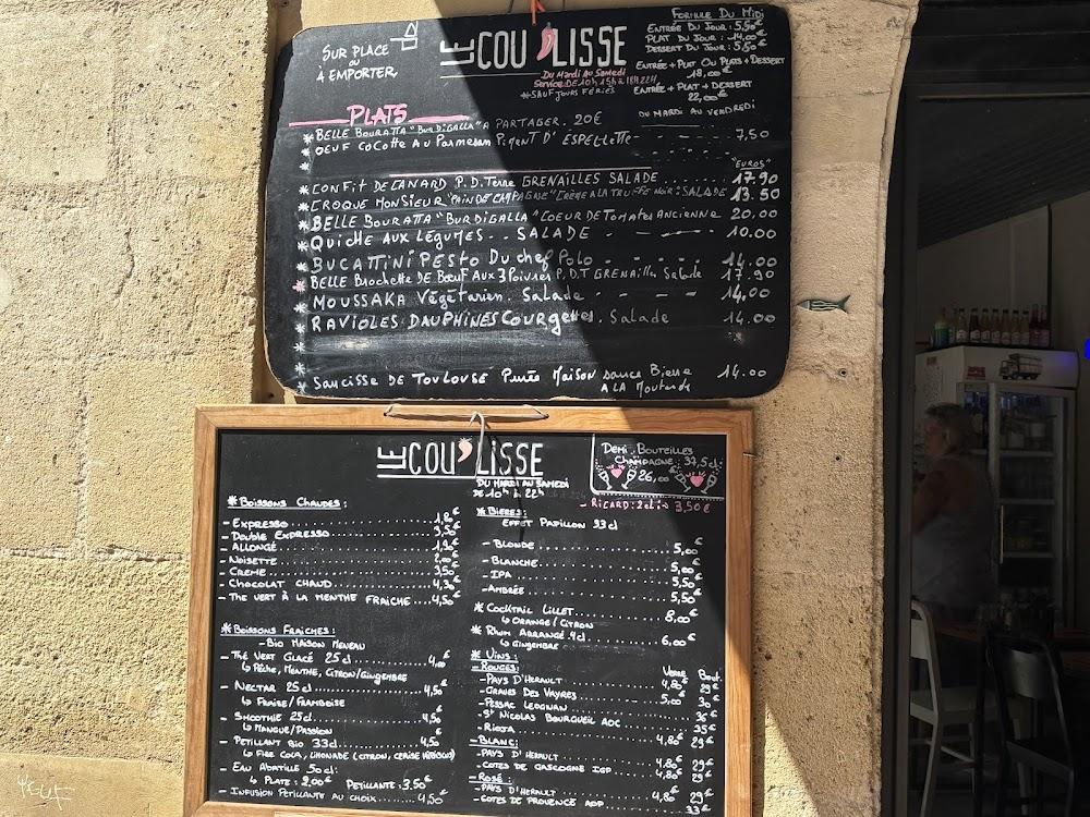 Restaurant Le Cou'lisse - Menu Image 1